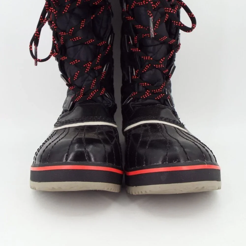 Sorel Tofino Cate NL2191-010 Black Quilted Waterproof Faux Fur Boots Size 8